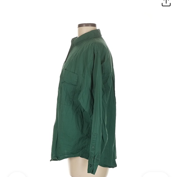 A New Day Green Button Up Collared Shirt - Picture 5 of 6